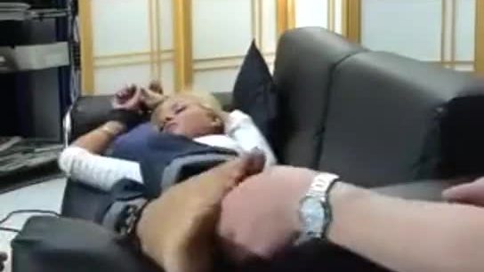 Eva tickled on the couch