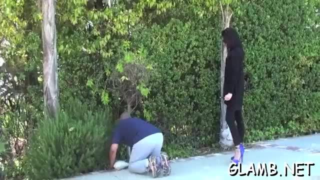 Sub gal licks shoes